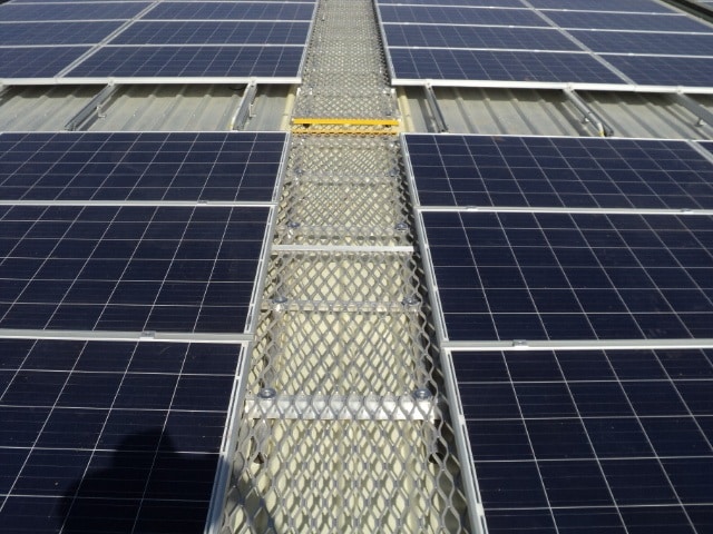 Roof walkway used to gain access to solar panels
